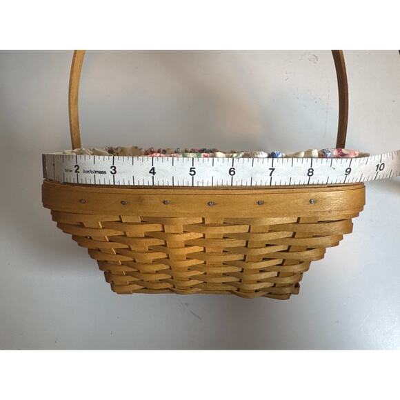 Longaberger 2003 Small Easter Woven Basket With Floral Liner Plastic Protector - Picture 9 of 10